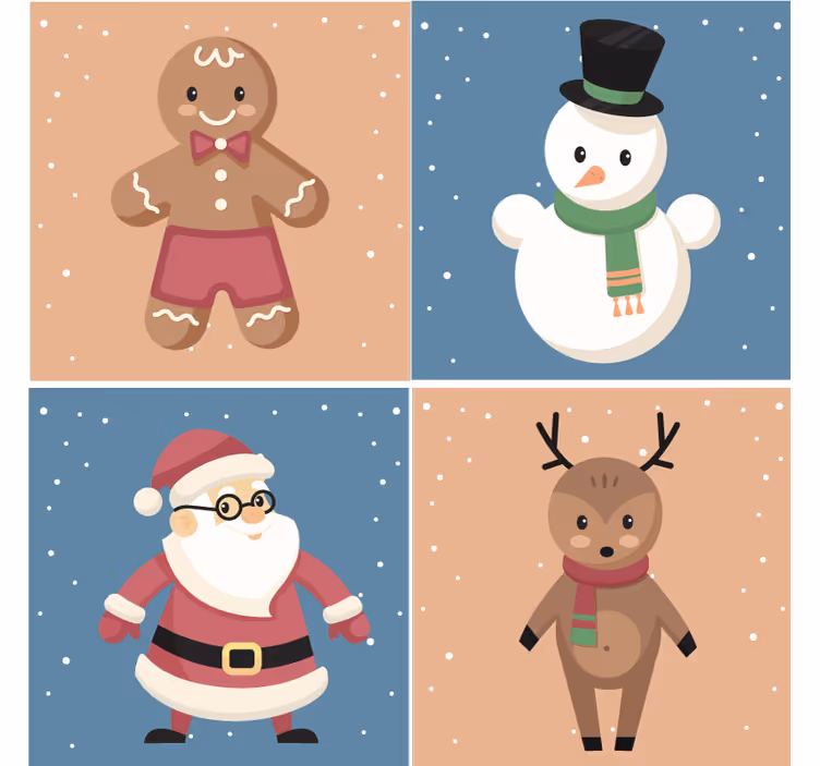 Posavasos navideño figuras de jengibre festivas - TenVinilo
