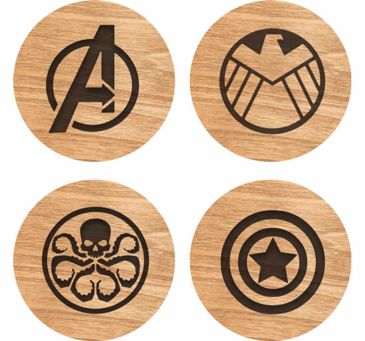 Posavasos frikis Conjunto de posavasos de los vengadores - TenVinilo