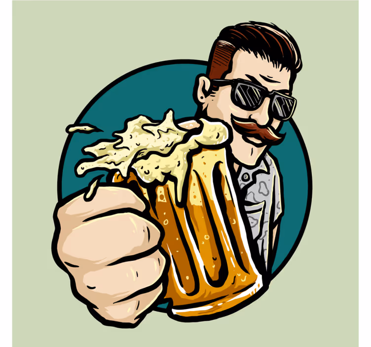 Posavasos cerveza Tarro vintage mirando - TenVinilo