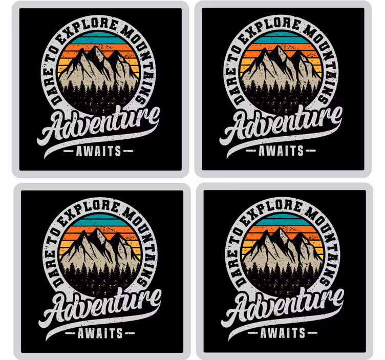 Posavasos con frases aventura en montañas - TenVinilo