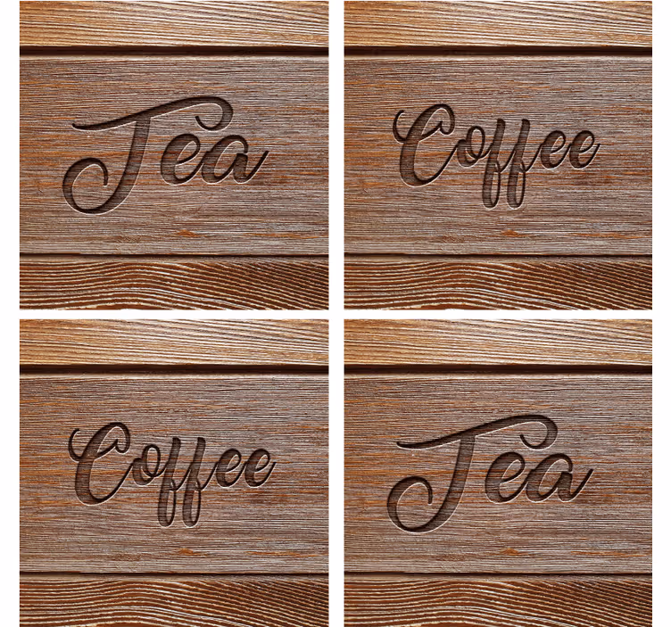 Posavasos con frases etiquetas de bebidas de madera - TenVinilo