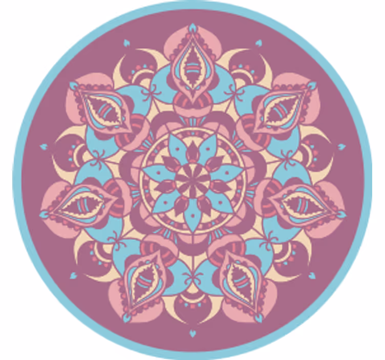 Posavasos vintage Mandala azul violeta rosa - TenVinilo