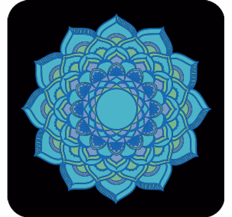 Posavasos flores azules intrincadas - TenVinilo