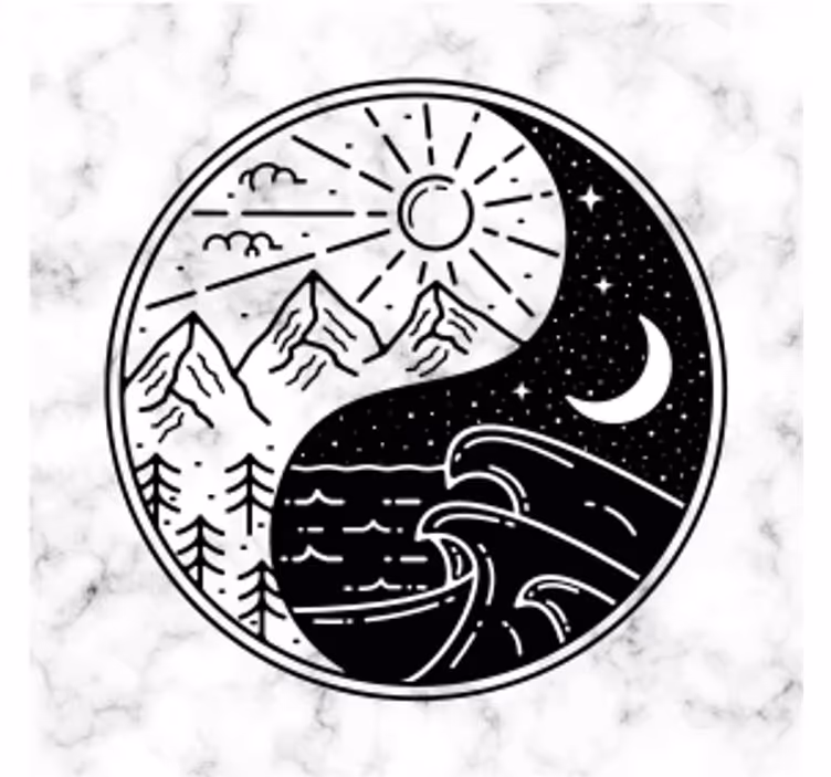 Posavasos frikis montañas y olas en contraste - TenVinilo