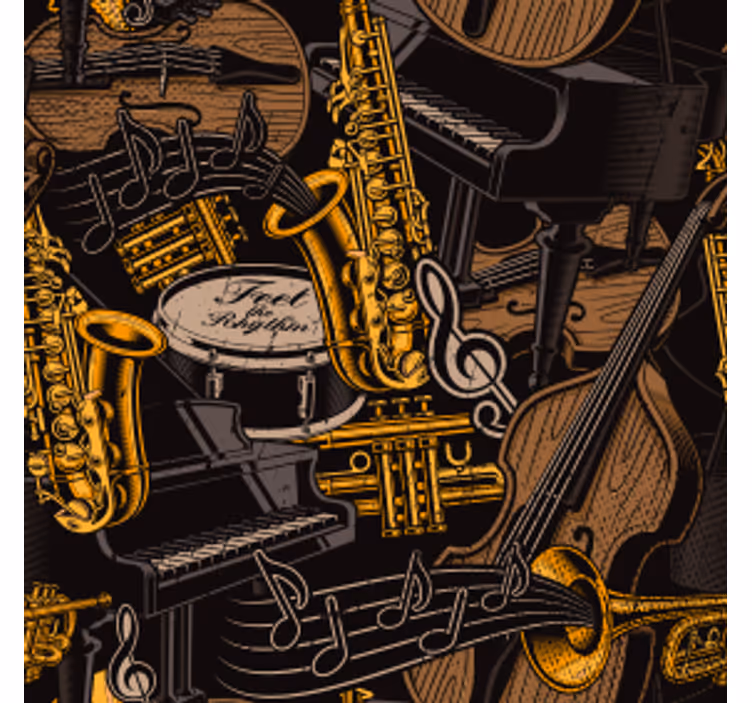 Posavasos frikis patrón de instrumentos musicales - TenVinilo