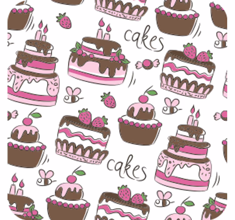 Posavasos boda ilustración de postre caprichoso - TenVinilo