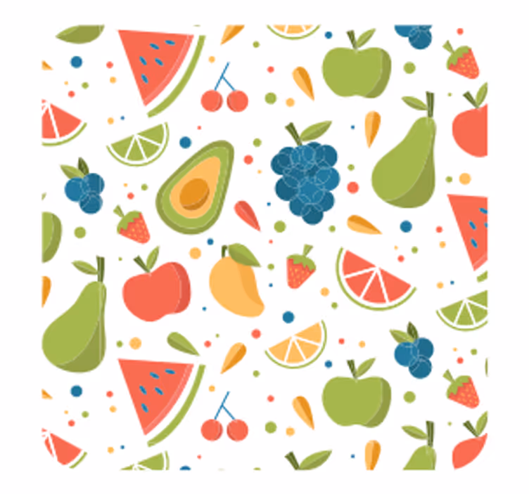 Posavasos moderno motivo de frutas vibrantes - TenVinilo