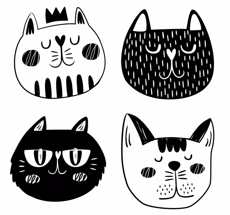 Posavasos frikis ilustraciones de gatos juguetones - TenVinilo