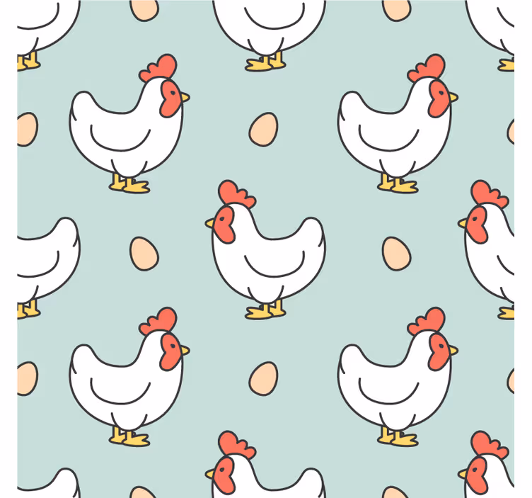 Posavasos moderno con motivo de gallinas y huevos - TenVinilo
