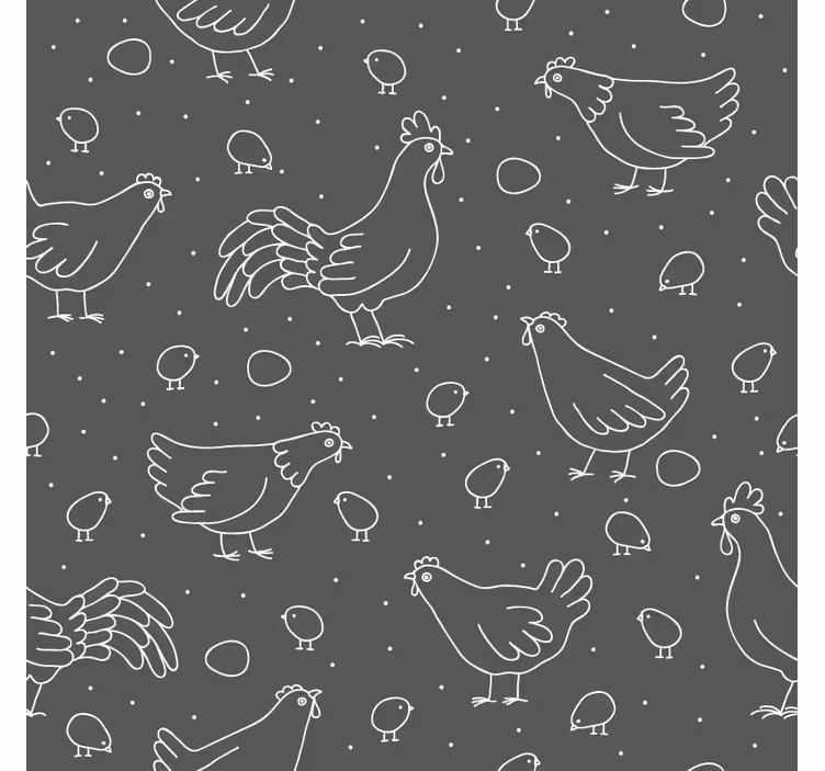 Posavasos vintage con patrones de gallina y pollito - TenVinilo