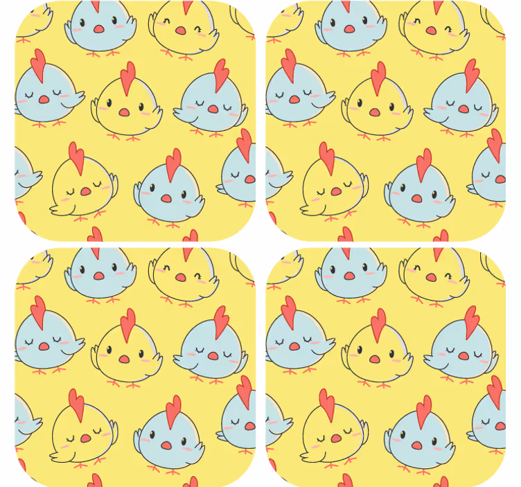 Posavasos frikis caras de pollito adorables - TenVinilo