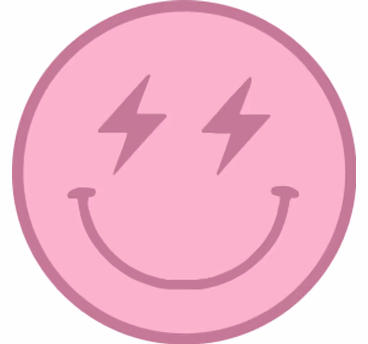 Posavasos frikis emblema de sonrisa rosa juguetona - TenVinilo