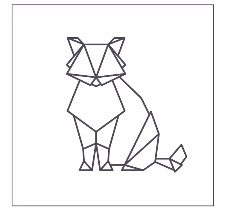 Posavasos frikis figura de gato geométrico - TenVinilo