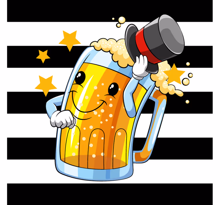 Posavasos cerveza mascota alegre de jarra - TenVinilo