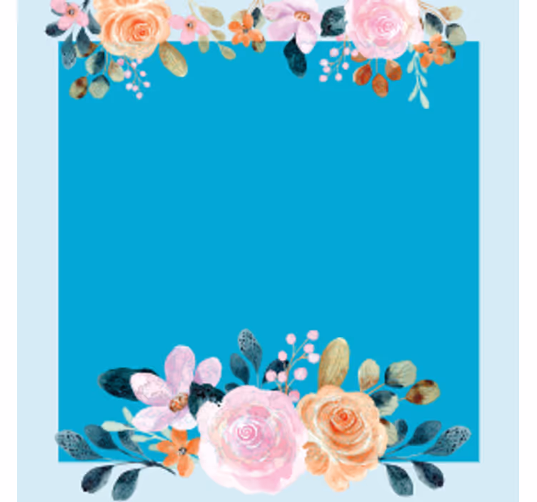 Posavasos personalizable acento floral rectángulo - TenVinilo