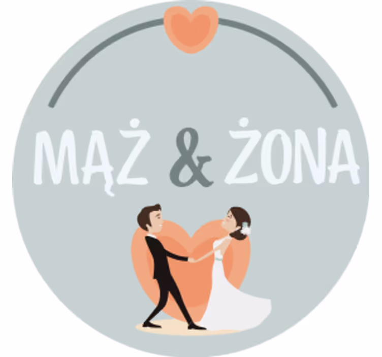 Posavasos boda pareja novio novia corazón - TenVinilo