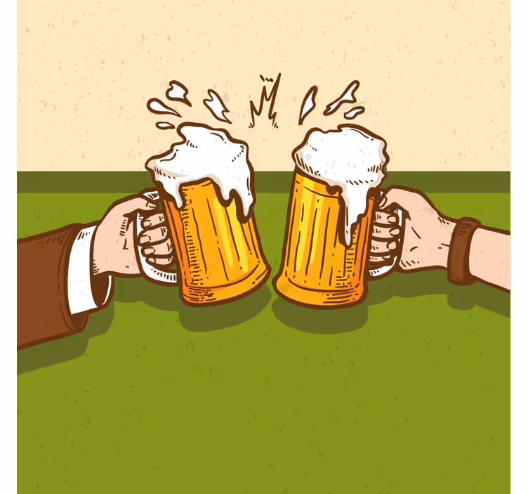 Posavasos cerveza tazas de cerveza chocando - TenVinilo