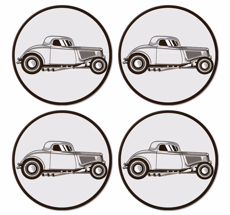 Posavasos frikis silueta de coche clásico - TenVinilo