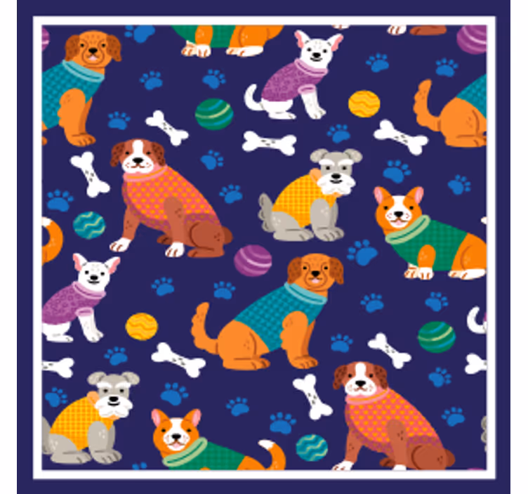 Posavasos moderno Morado con perros - TenVinilo