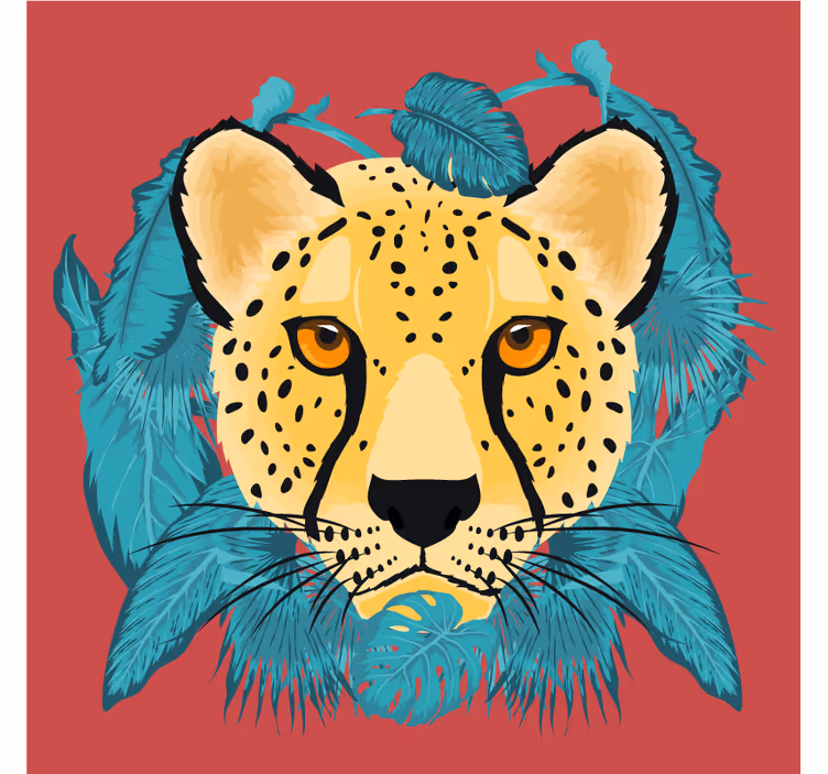 Posavasos frikis ilustración de leopardo estilizada - TenVinilo
