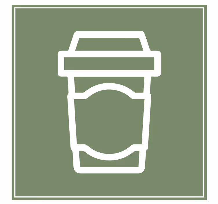 Posavasos moderno ilustración de taza de café - TenVinilo