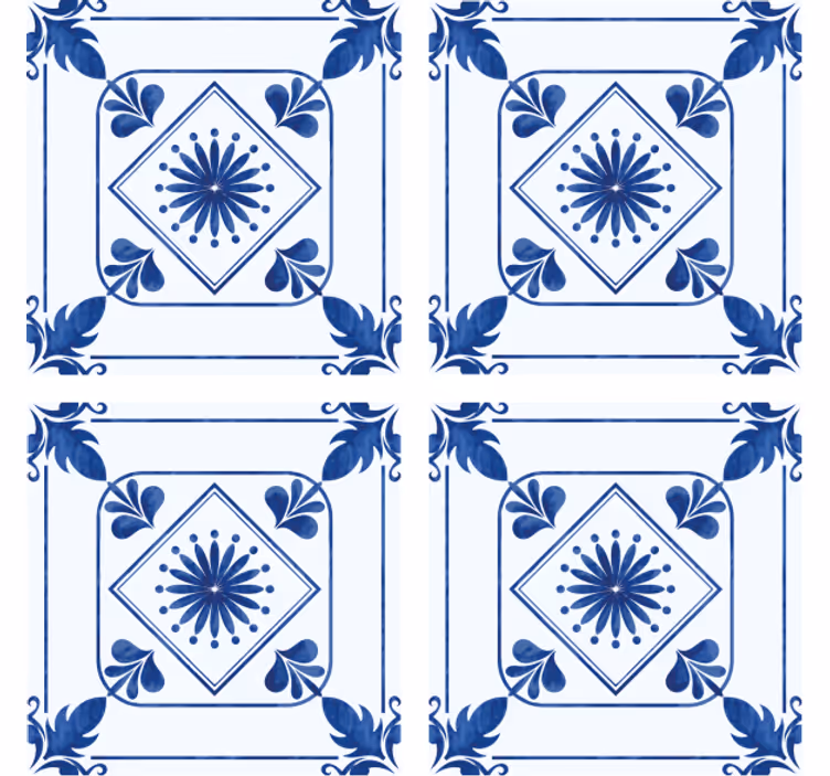 Posavasos azulejo arreglo floral elaborado - TenVinilo
