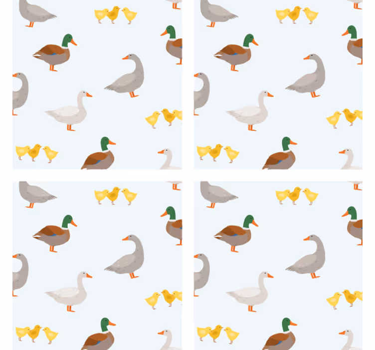 Posavasos personalizable patrones de patos caprichosos - TenVinilo