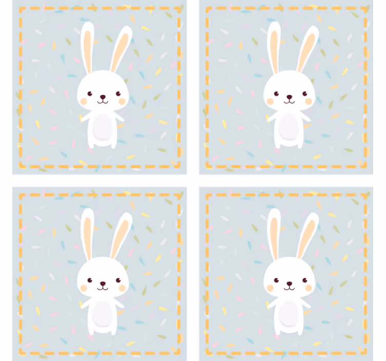 Posavasos frikis personaje de conejito kawaii - TenVinilo