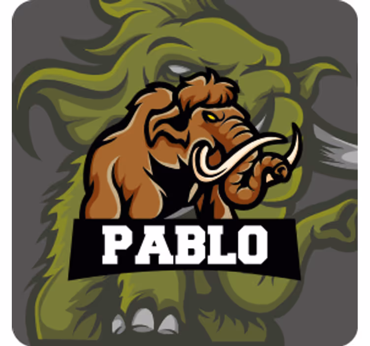 Posavasos frikis arte del emblema de mamut - TenVinilo