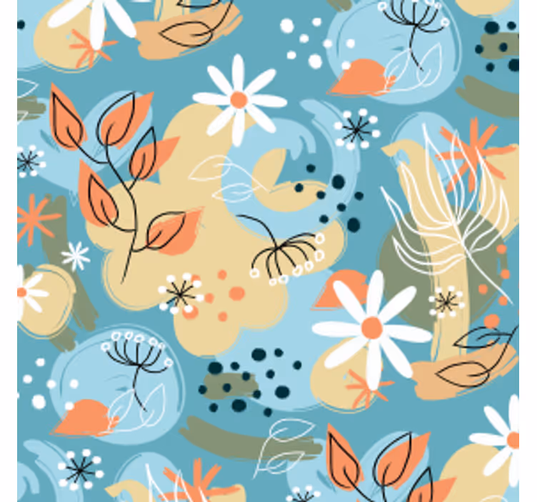 Posavasos moderno fondo de motivo floral - TenVinilo