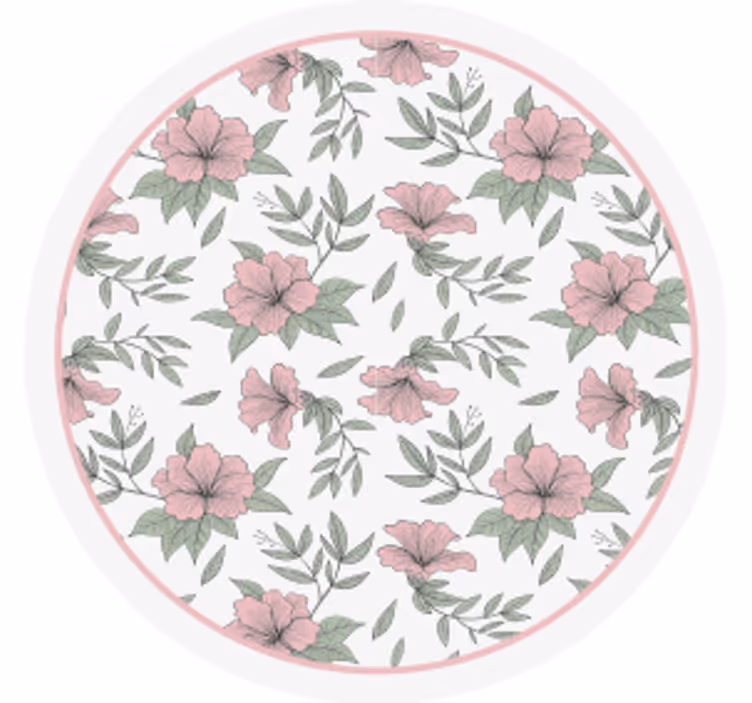 Posavasos redondo con patrón floral - TenVinilo