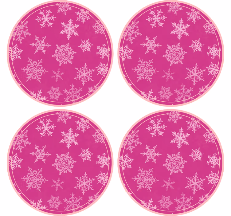 Posavasos navideño bandeja circular con copos de nieve - TenVinilo