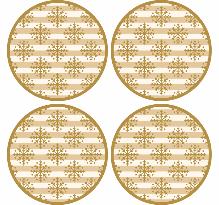 Posavasos navideño con diseño de copos y rayas - TenVinilo