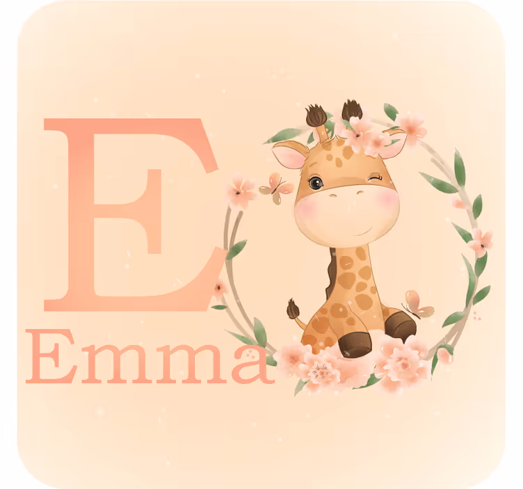 Posavasos personalizable jirafa linda - TenVinilo