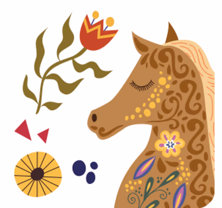 Posavasos frikis perfil de caballo estilizado - TenVinilo