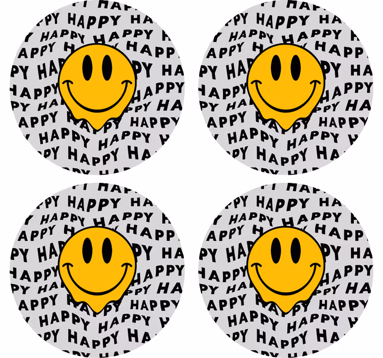 Posavasos con frases cara sonriente con felicidad - TenVinilo