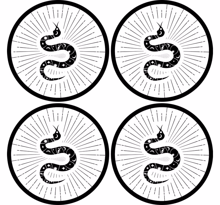 Posavasos moderno Serpiente silueta negra - TenVinilo