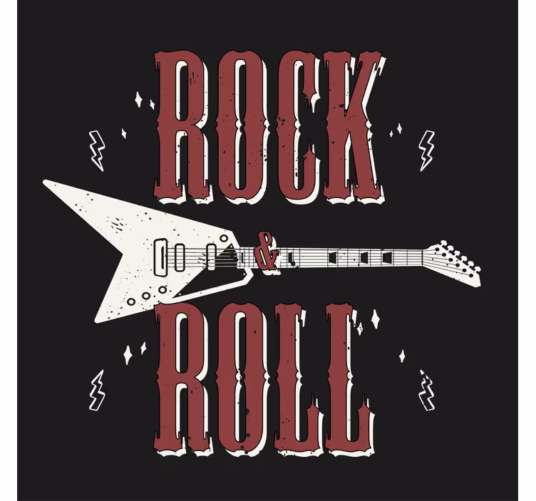 Posavasos vintage Rock n 'roll con diseño de guitarra - TenVinilo