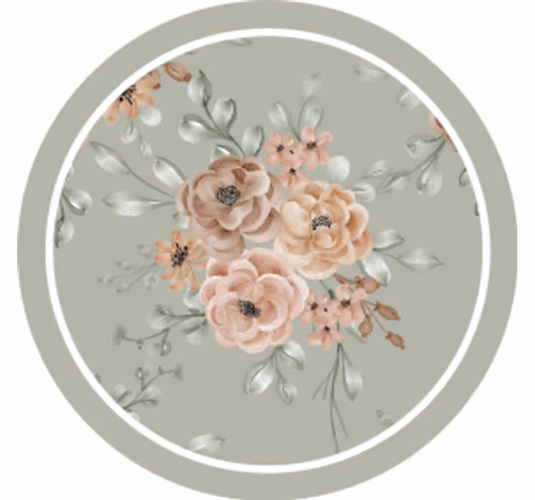 Posavasos moderno motivo de elegancia floral - TenVinilo