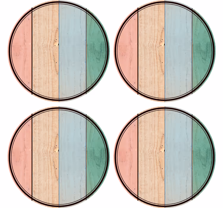Posavasos tablas de madera coloridas - TenVinilo