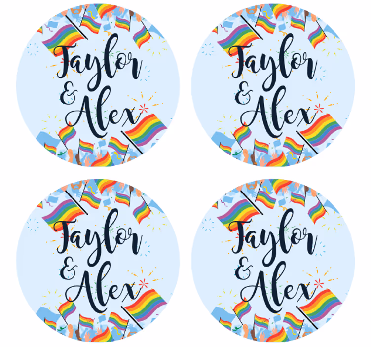 Posavasos personalizable Bandera arcoiris orgullo personalizable - TenVinilo