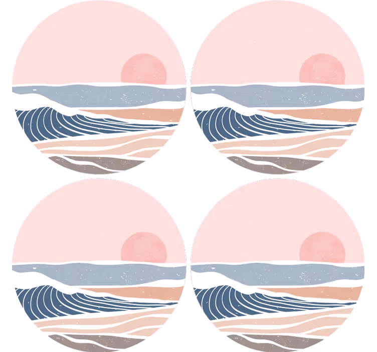 Posavasos olas suaves y amanecer - TenVinilo