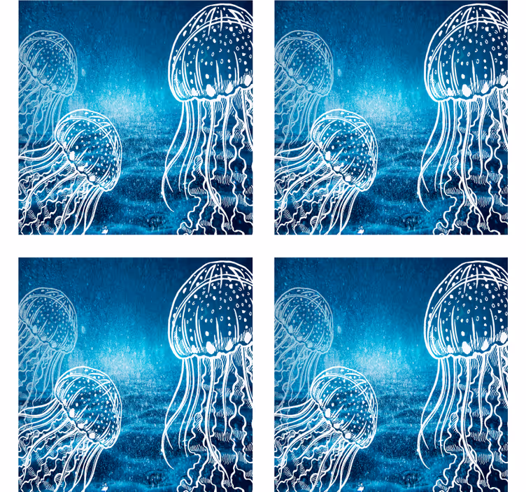 Posavasos patrones elegantes de medusas - TenVinilo