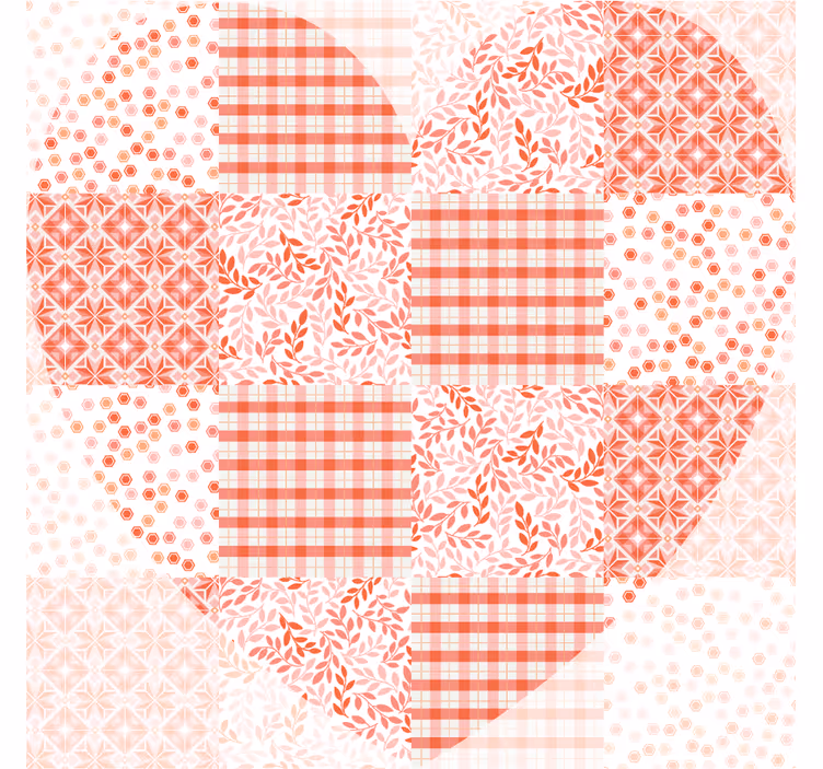 Posavasos navideño con diseño de corazones patchwork - TenVinilo