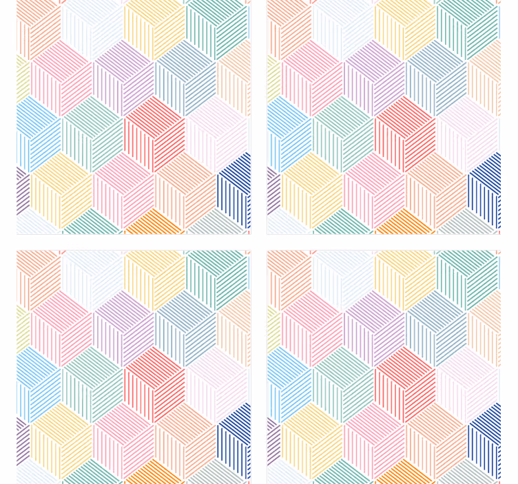 Posavasos textura Efecto de textura de cubo de colores pastel - TenVinilo