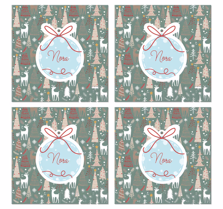 Christmas forest pattern coaster - TenVinilo