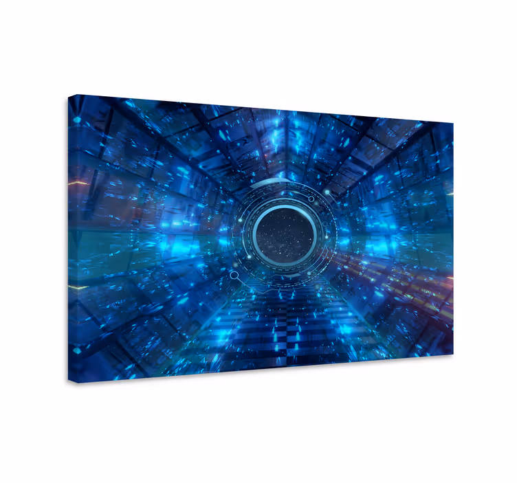 Cuadro azul fondo sci-fi geométrico azul - TenVinilo