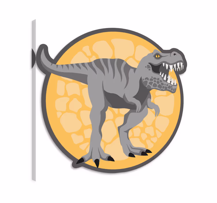 Cuadro de dinosaurios con fondo de t-rex dibujado a mano - TenVinilo