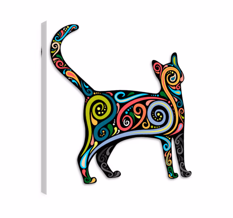 Cuadro de gatos vinilo decorativo de gato decorado - TenVinilo