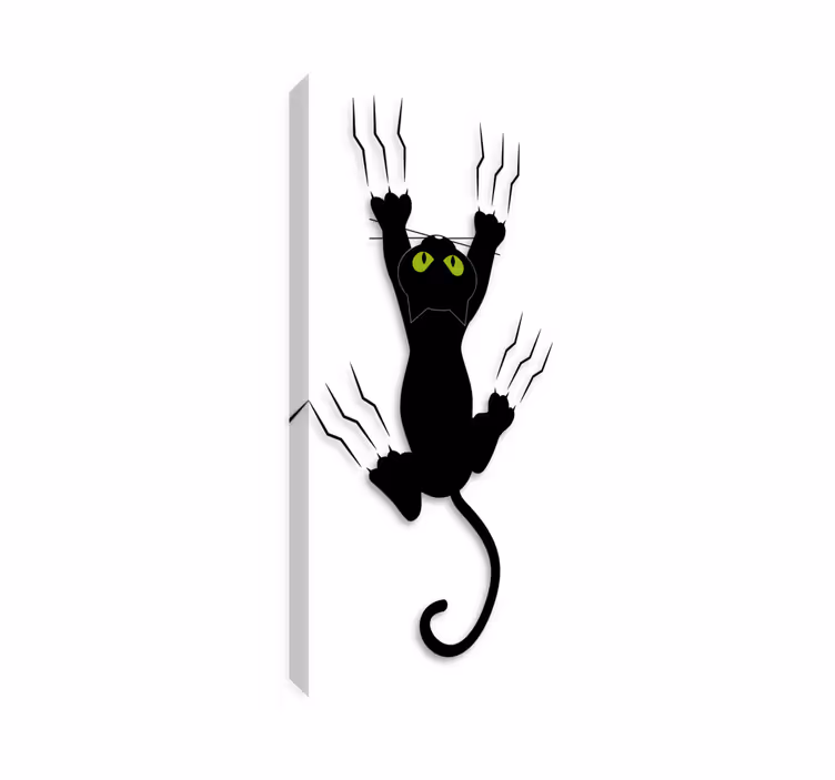 Cuadro de gatos vinilo infantil gato en la pared - TenVinilo